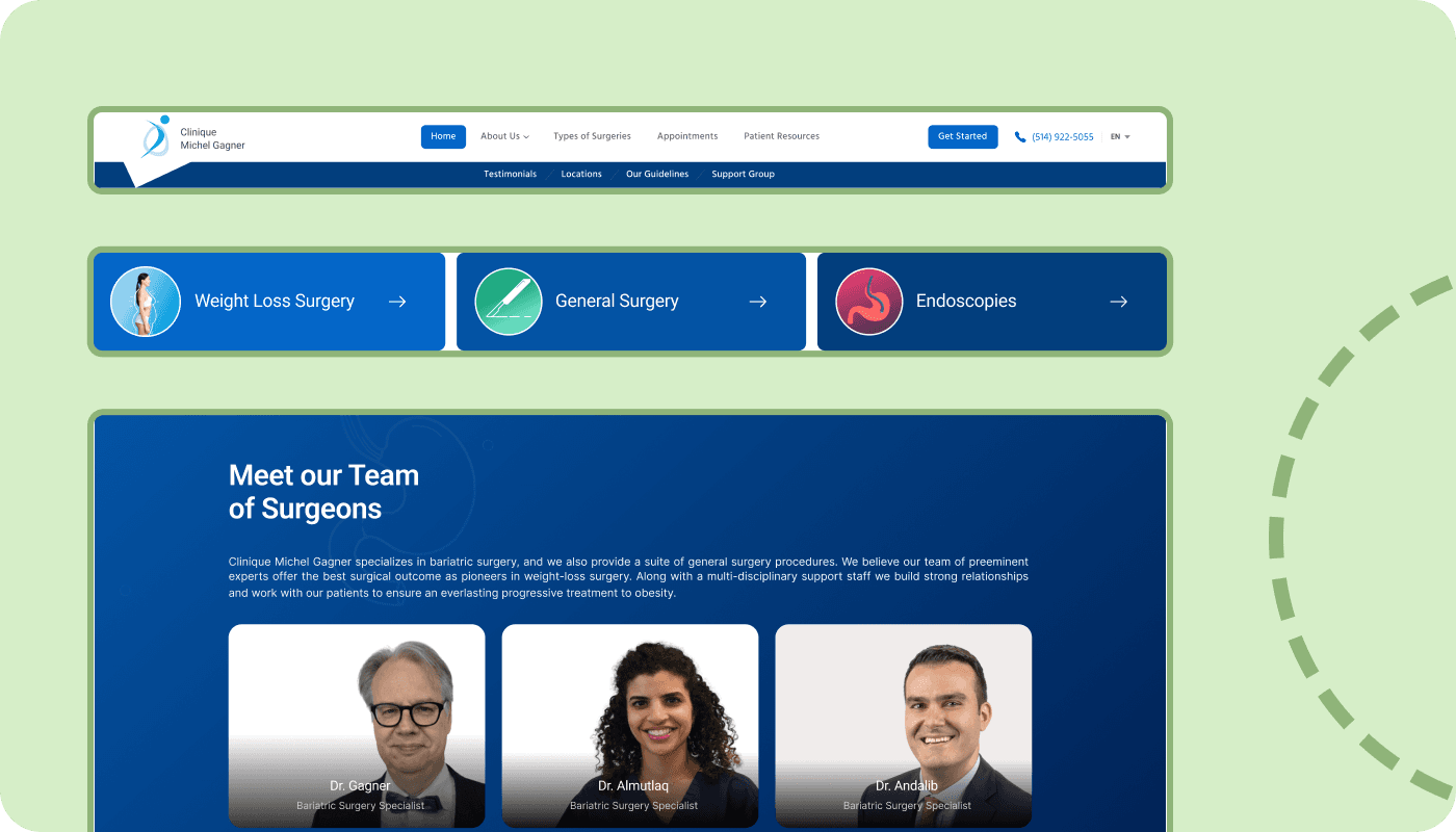 clinic website design