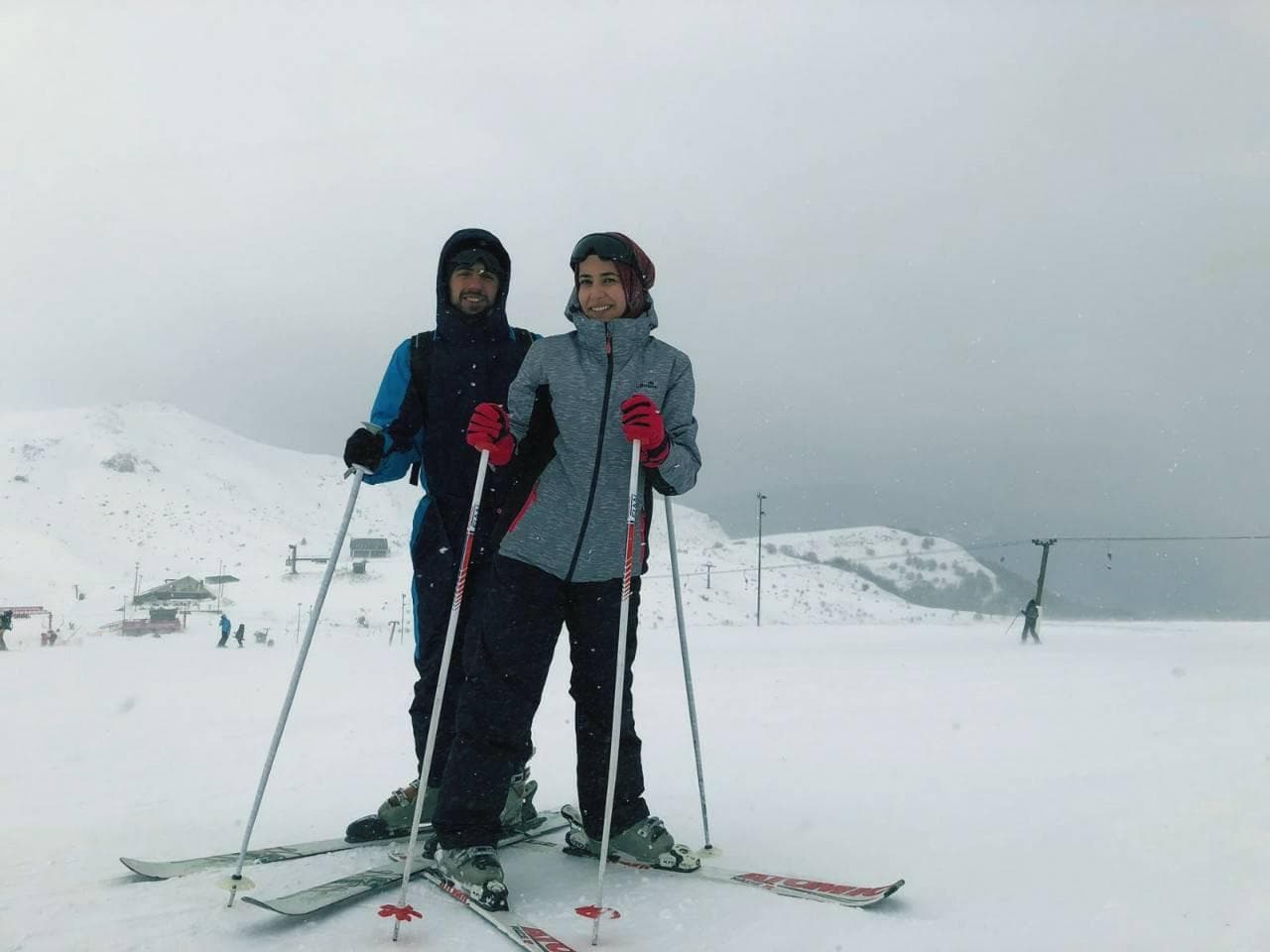Skiing into happiness with my snow queen by my side.