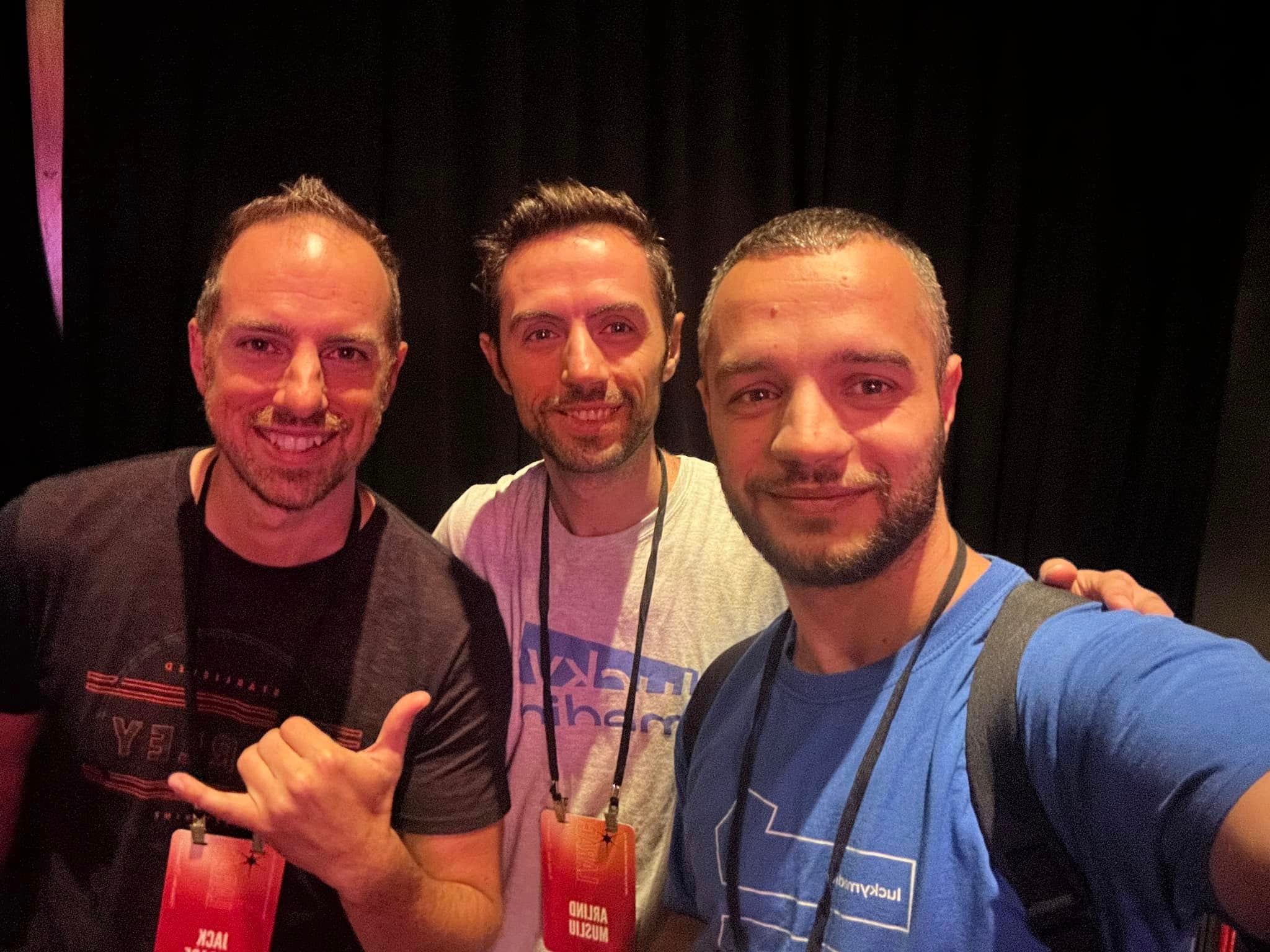 Lokman and Arlind with the founder of Statamic Jack McDade at Laracon US 2024