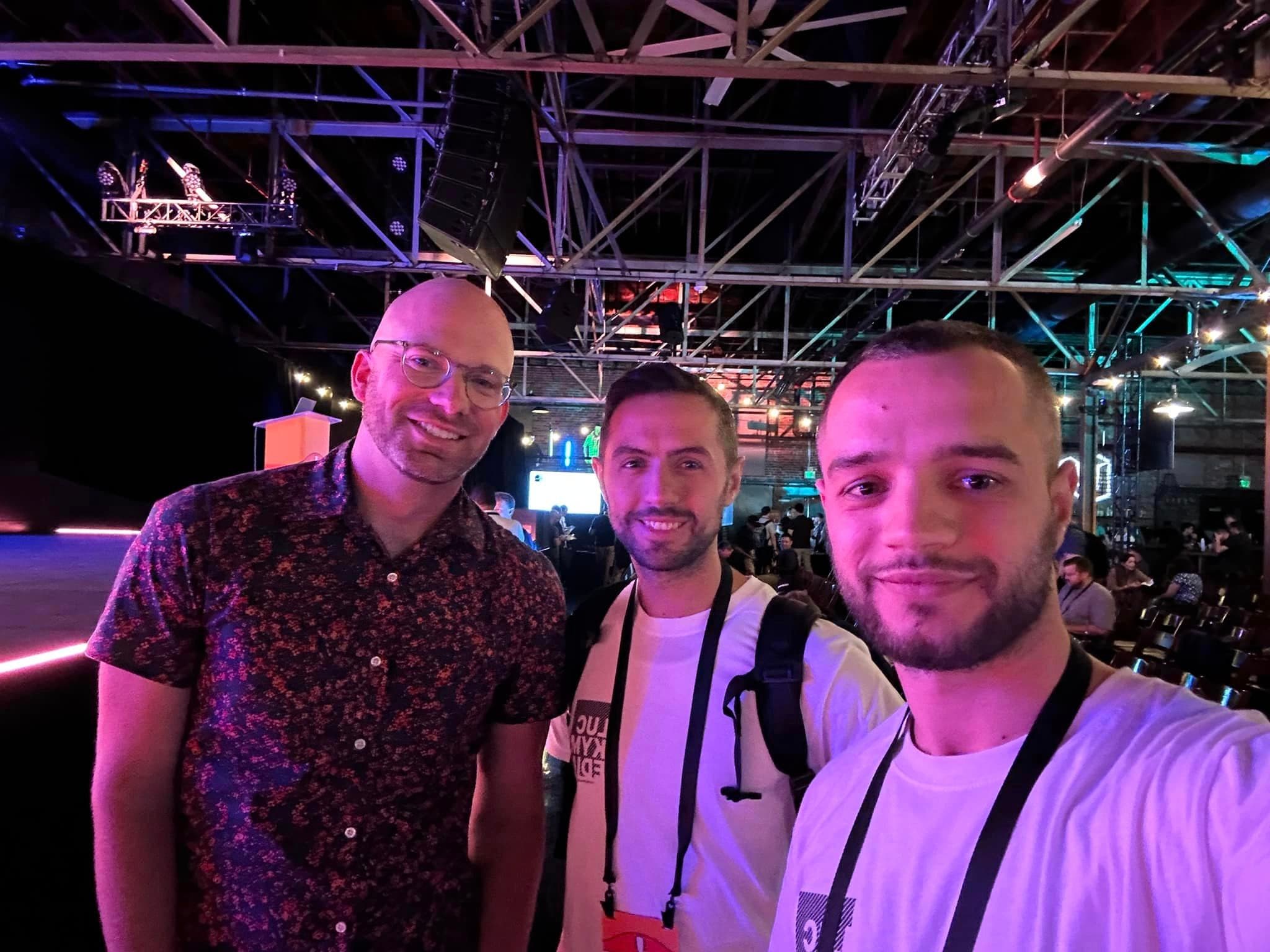 Lokman, Arlind and Taylor Otwell - the creator of Laravel