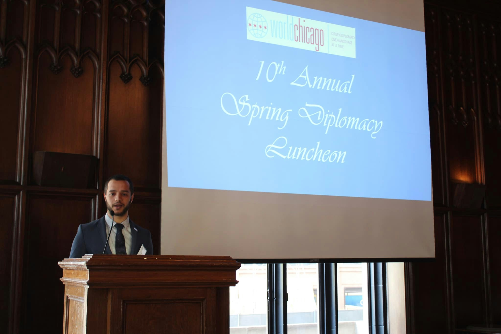 Lokman speaking at the 10th Annual Spring Diplomacy Luncheon hosted by World Chicago