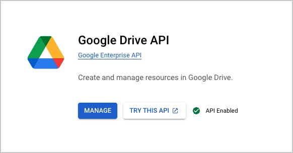 google drive api manage